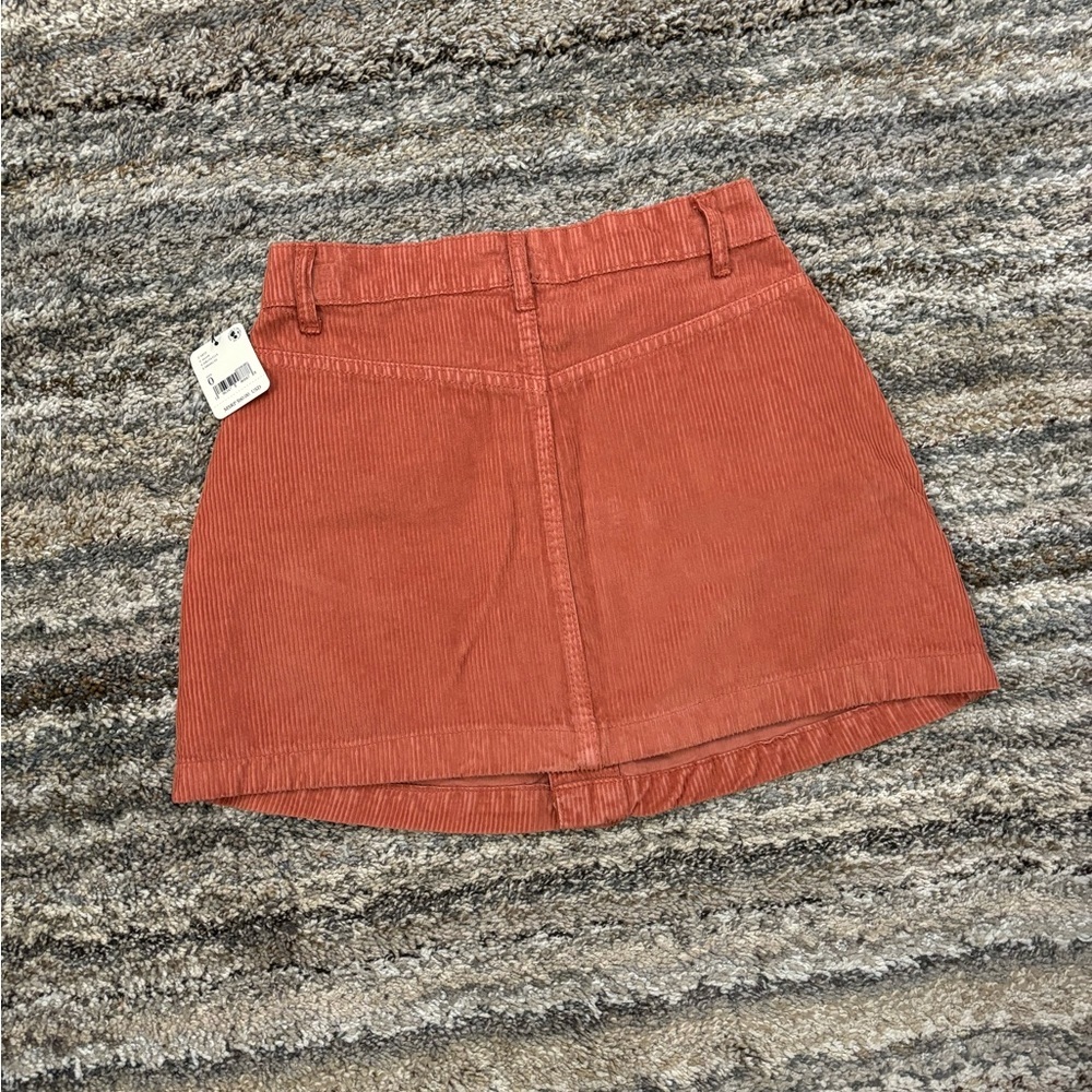 Free People Rust Corduroy Button-Front Mini Skirt - Picture 13 of 14